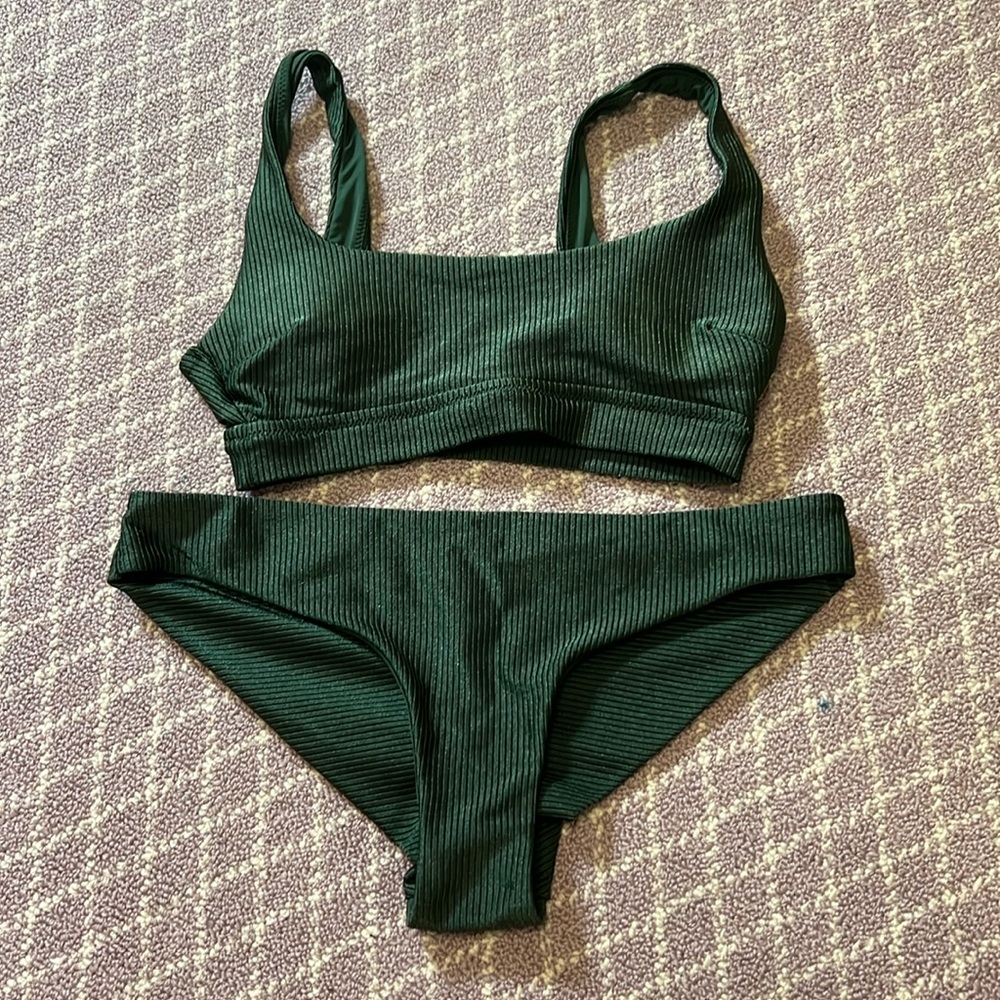Aerie forest green bikini